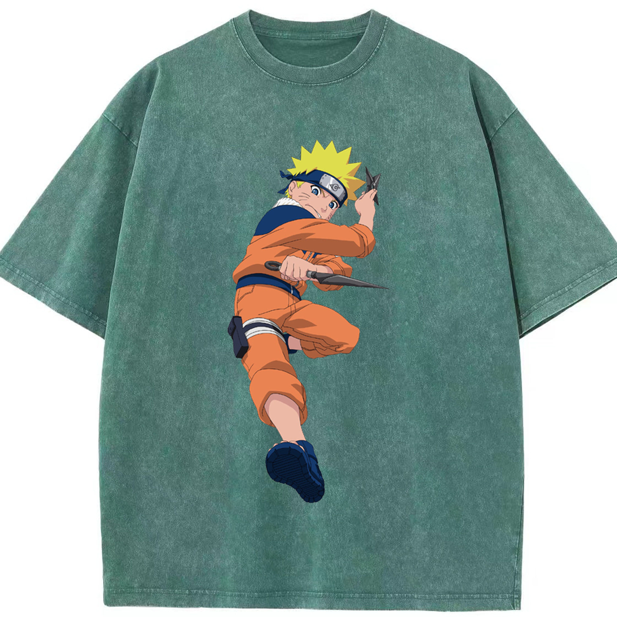 （画像用） NARUTO -ナルト- うずまき ナルト Uzumaki Naruto 綿100% ヴィンテージ風 半袖Tシャツ（フロントプリント）